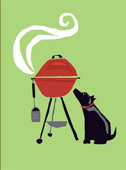 Dog and Grill Father's Day Card