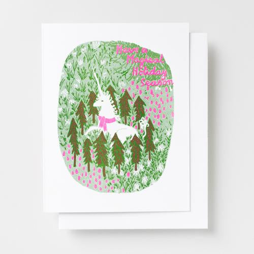Magical Holiday Unicorn Card